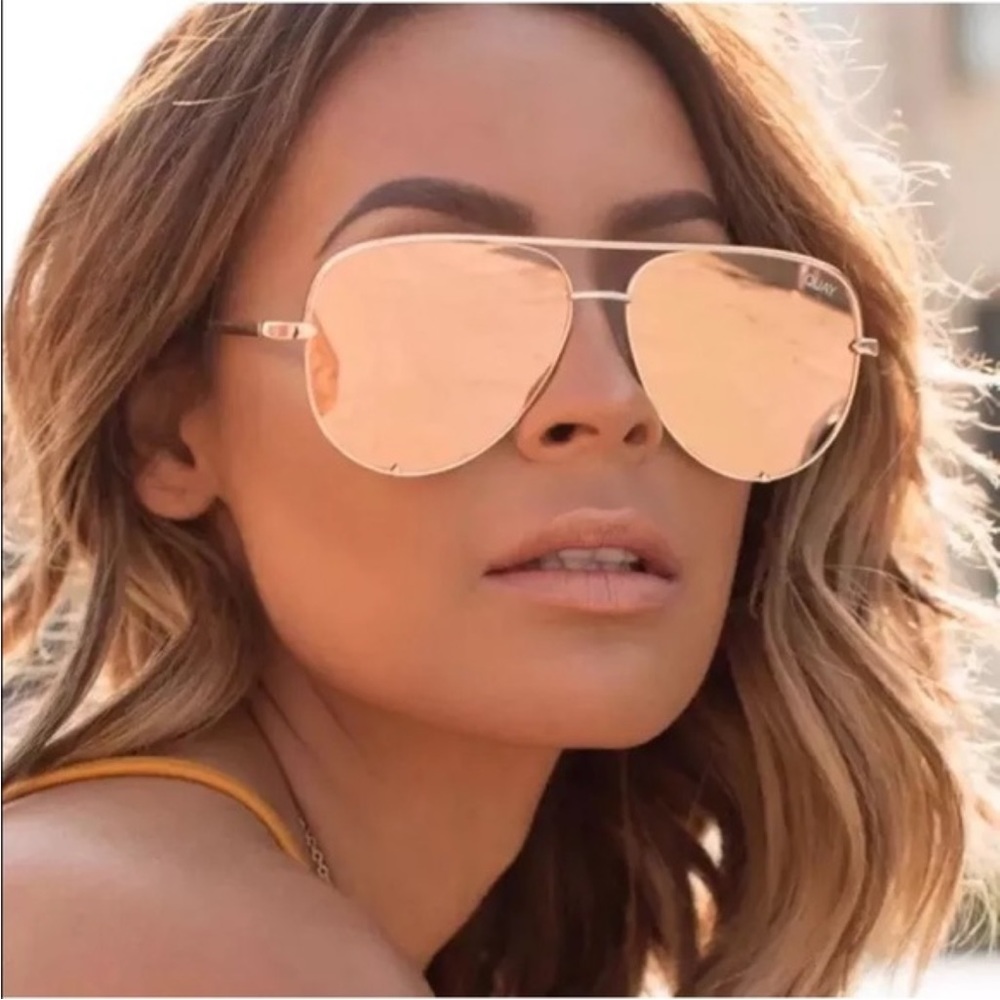 Quay X Desi Perkins High Key Gold Sunglasses with Case SOLD OUT!